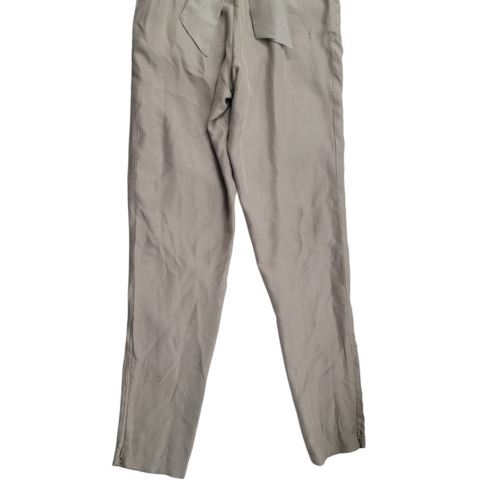 Reiss Kate Silk Tie Waist Skinny Leg Jumpsuit Womens 4 Taupe - Picture 8 of 16